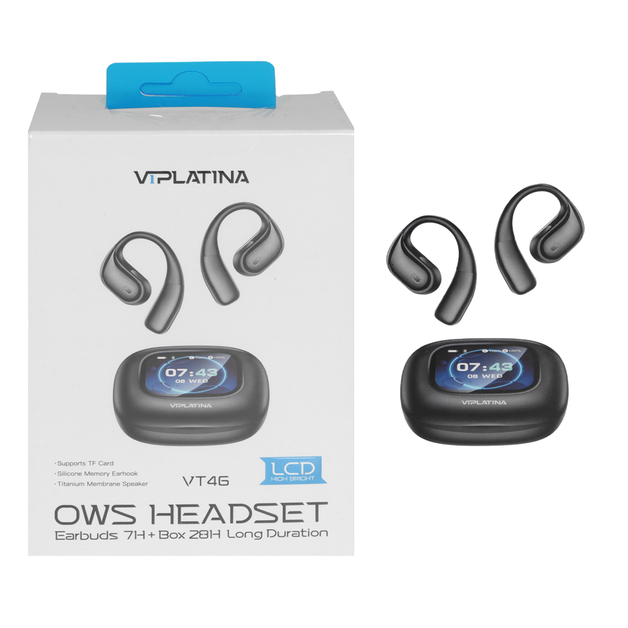ایرفون بی سیم VIPLATINA مدل VT46 - مشکی (گارانتی 18 ماه تعویض نیکان همراه)